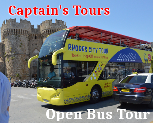 Prohlídka města Rhodos s otevřeným autobusem | Captains Tours Rhodos Řecko