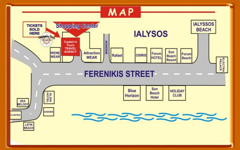 Ialysos Map | Captains Tours
